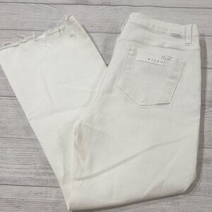 Risen Women's Distressed White Denim Jeans